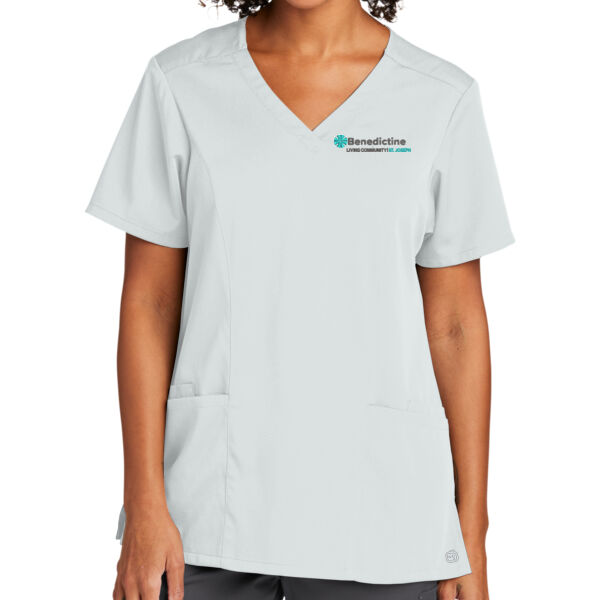 WonderWink® Women’s Premiere Flex™ V-Neck Top - Embroidered Logo Thumbnail