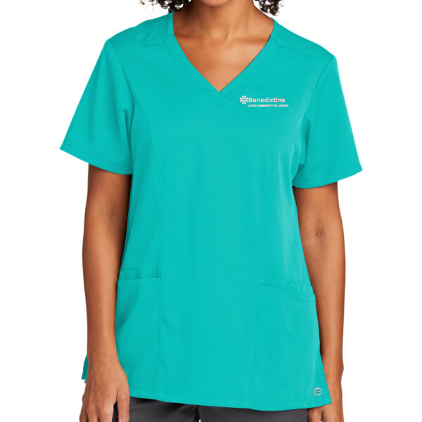 WonderWink® Women’s Premiere Flex™ V-Neck Top - Embroidered Logo Thumbnail