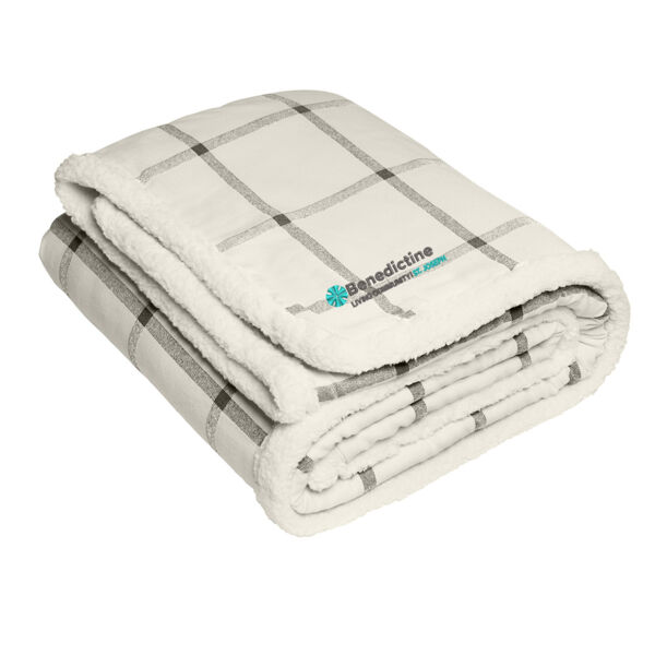 Port Authority ® Flannel Sherpa Blanket - Embroidered Logo Thumbnail